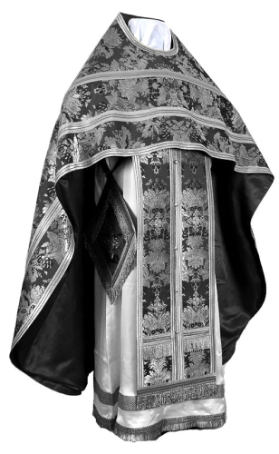 Russian Priest vestments - metallic brocade BG6 (black-silver)