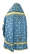 Russian Priest vestments - Lyubava rayon brocade S2 (blue-gold) back, Economy design
