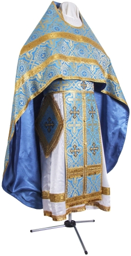 Russian Priest vestments - rayon brocade S2 (blue-gold)