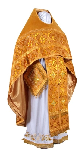 Russian Priest vestments - rayon brocade S2 (yellow-gold)