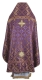 Russian Priest vestments - Ostrozh rayon brocade S2 (violet-gold) back, Standard design