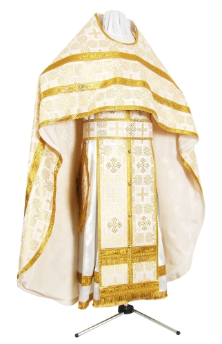 Russian Priest vestments - rayon brocade S2 (white-gold)
