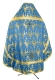 Russian Priest vestments - Vinograd rayon brocade S3 (blue-gold) back, Economy design