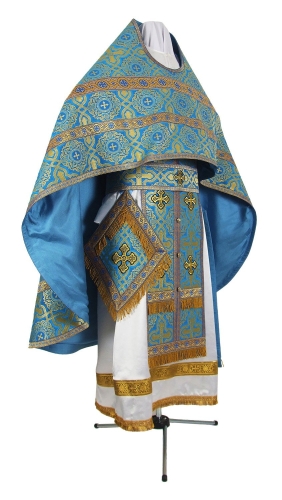 Russian Priest vestments - rayon brocade S3 (blue-gold)