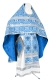 Russian Priest vestments - Floral Cross rayon brocade S3 (blue-silver), Standard design
