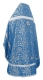 Russian Priest vestments - Ascention rayon brocade S3 (blue-silver) back, Standard design