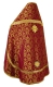 Russian Priest vestments - Venets rayon brocade S3 (claret-gold) back, Standard design