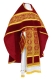 Russian Priest vestments - Alpha-&-Omega rayon brocade S3 (claret-gold) with velvet inserts,, Standard design