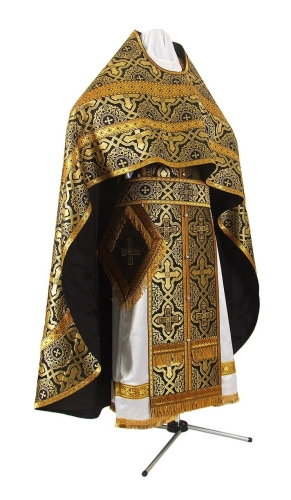 Russian Priest vestments - rayon brocade S3 (black-gold)