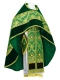 Russian Priest vestments - Royal Crown rayon brocade S3 (green-gold) with velvet inserts, Standard design