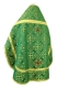 Russian Priest vestments - Alania rayon brocade S3 (green-gold) back, Economy design