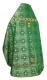 Russian Priest vestments - Shouya rayon brocade S3 (green-gold) back, Standard design