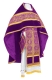 Russian Priest vestments - Alpha-&-Omega rayon brocade S3 (violet-gold) with velvet inserts,, Standard design