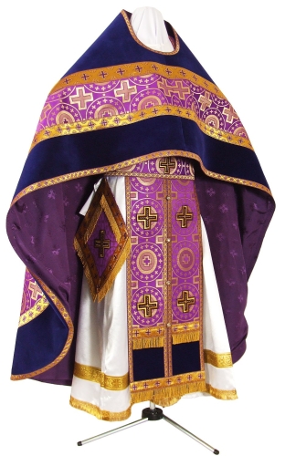 Russian Priest vestments - rayon brocade S3 (violet-gold)