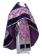 Russian Priest vestments - Royal Crown rayon brocade S3 (violet-silver) with velvet inserts, Standard design