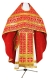 Russian Priest vestments - Cornflowers rayon brocade S3 (red-gold), Standard cross design