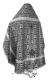 Russian Priest vestments - Floral Cross rayon brocade S3 (black-silver) back, Standard design