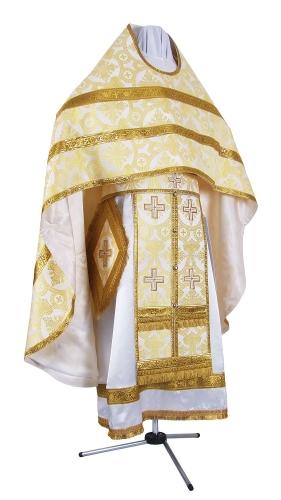 Russian Priest vestments - rayon brocade S3 (white-gold)