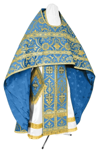 Russian Priest vestments - rayon brocade S4 (blue-gold)