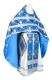 Russian Priest vestments - Podolsk rayon brocade S4 (blue-silver), Economy design
