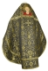 Russian Priest vestments - Prestol rayon brocade S4 (black-gold) back, Standard design