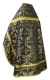Russian Priest vestments - Koursk rayon brocade S4 (black-gold) back, Standard design
