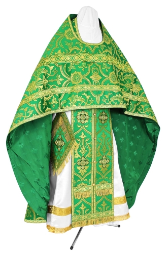 Russian Priest vestments - rayon brocade S4 (green-gold)