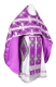 Russian Priest vestments - Podolsk rayon brocade S4 (violet-silver), Economy design