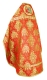 Russian Priest vestments - Pavlov Bouquet rayon brocade S4 (red-gold) back, Standard design