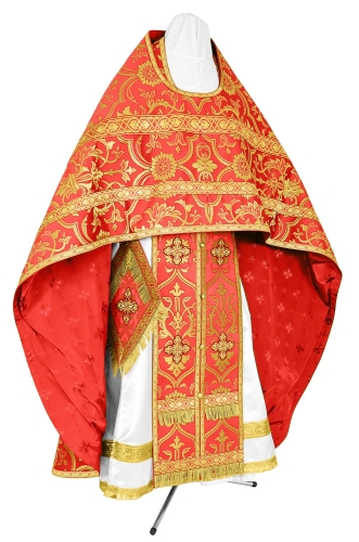 Russian Priest vestments - rayon brocade S4 (red-gold)
