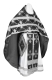 Russian Priest vestments - Podolsk rayon brocade S4 (black-silver), Economy design