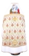 Russian Priest vestments - Rosy Vine rayon brocade S4 (white-gold) with velvet inserts (back), Standard design