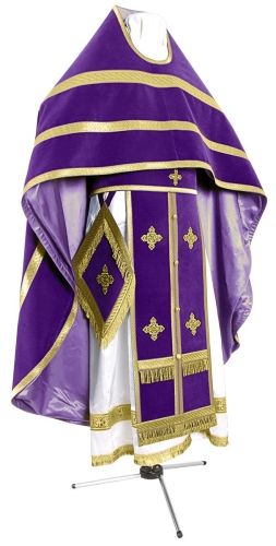 Russian Priest vestments - natural German velvet (violet-gold)