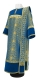 Deacon vestments - Corinth rayon brocade B (blue-gold) with velvet inserts,, Standard design