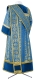 Deacon vestments - Posad metallic brocade B (blue-gold) back, Standard cross design