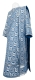 Deacon vestments - Floral Cross metallic brocade B (blue-silver), Standard design