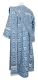 Deacon vestments - Floral Cross metallic brocade B (blue-silver) back, Standard design