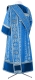 Deacon vestments - Posad metallic brocade B (blue-silver) back, Standard cross design