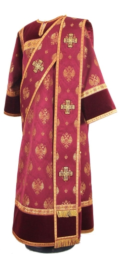 Deacon vestments - metallic brocade B (claret-gold)