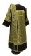 Deacon vestments - Corinth rayon brocade B (black-gold) with velvet inserts, back, Standard design