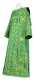 Deacon vestments - Vologda metallic brocade B (green-gold), Premium cross design