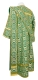 Deacon vestments - Floral Cross metallic brocade B (green-gold) back, Standard design