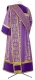 Deacon vestments - Posad metallic brocade B (violet-gold) back, Standard cross design