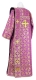 Deacon vestments - Vologda metallic brocade B (violet-gold) back, Premium cross design