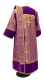 Deacon vestments - Corinth rayon brocade B (violet-gold) with velvet inserts, back, Standard design