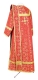 Deacon vestments - Posad metallic brocade B (red-gold) back, Standard cross design