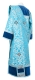 Deacon vestments - Bouquet metallic brocade BG1 (blue-silver) with velvet inserts, back, Standard design