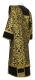 Deacon vestments - Bouquet metallic brocade BG1 (black-gold) with velvet inserts, back, Standard design