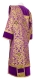 Deacon vestments - Bouquet metallic brocade BG1 (violet-gold) with velvet inserts, back, Standard design