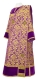 Deacon vestments - Bouquet metallic brocade BG1 (violet-gold) with velvet inserts, Standard design